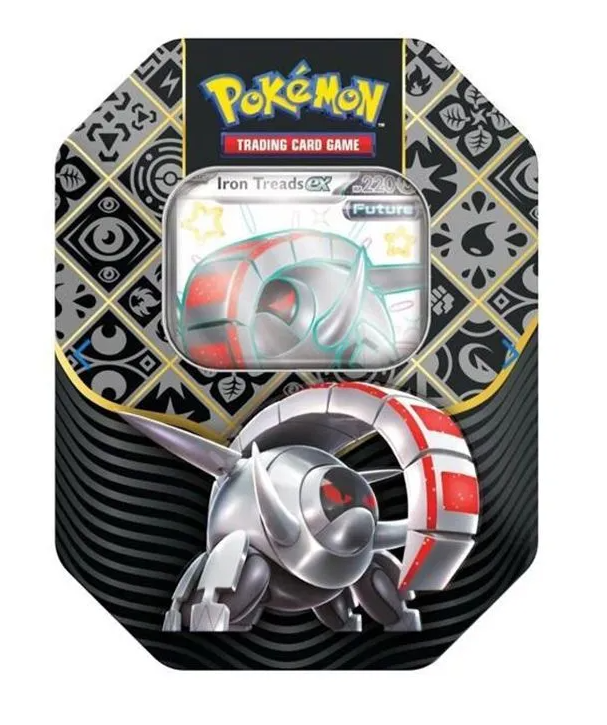 Pokemon - Scarlet & Violet - Paldean Fates - Shiny Charizard, Iron Treads & Great Tusk Ex Tins